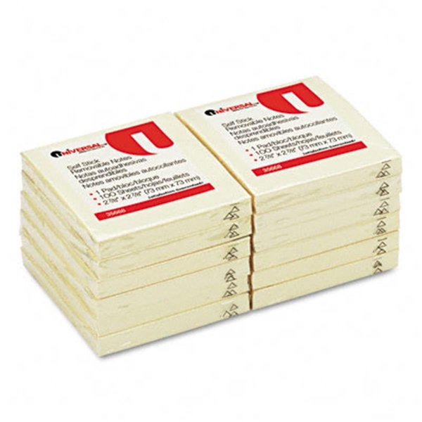 Universal Battery Universal Standard Self-Stick Notes 3 x 3 Yellow 12 100-Sheet Pads Pack 35668
